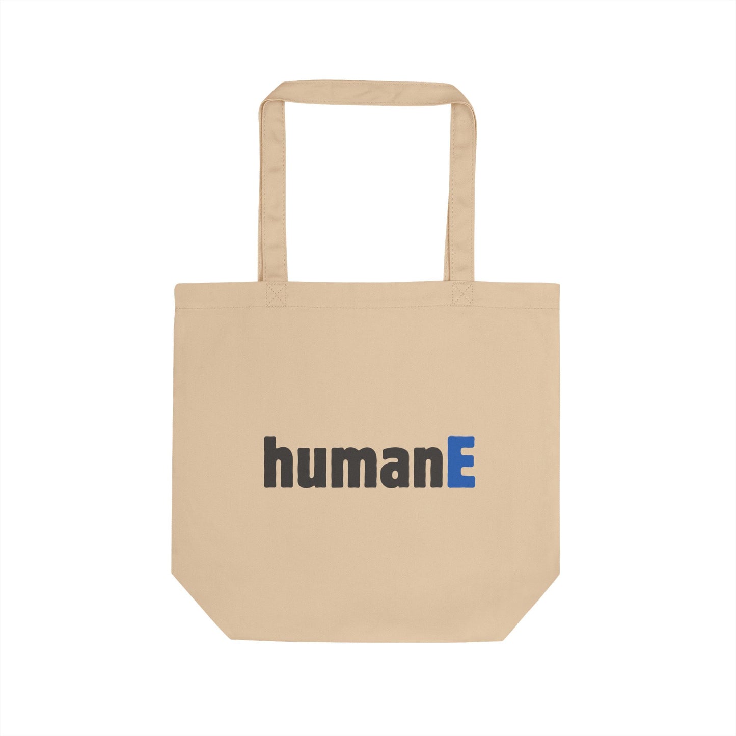 Eco-Friendly Tote Bag (Natural, Black) - humanE | Reusable Shopping Bag, Beach Bag, Gift Bag, Grocery Tote