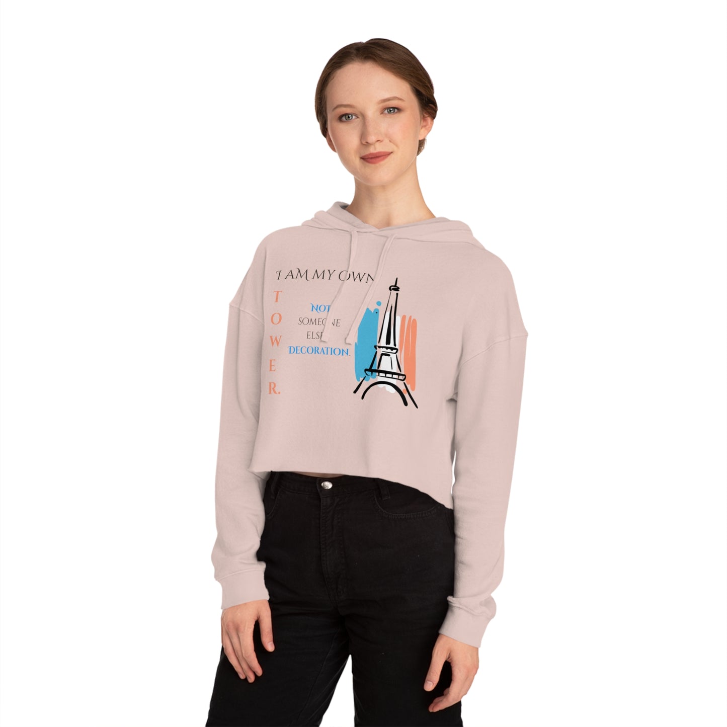 Women’s Cropped Hooded Sweatshirt | Tower (Front print)