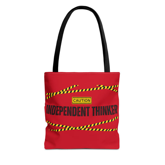 Tote Bag (Red) | Independent Thinker | Design for Book Lovers, Students, Teachers, Gifts, Everyday Use