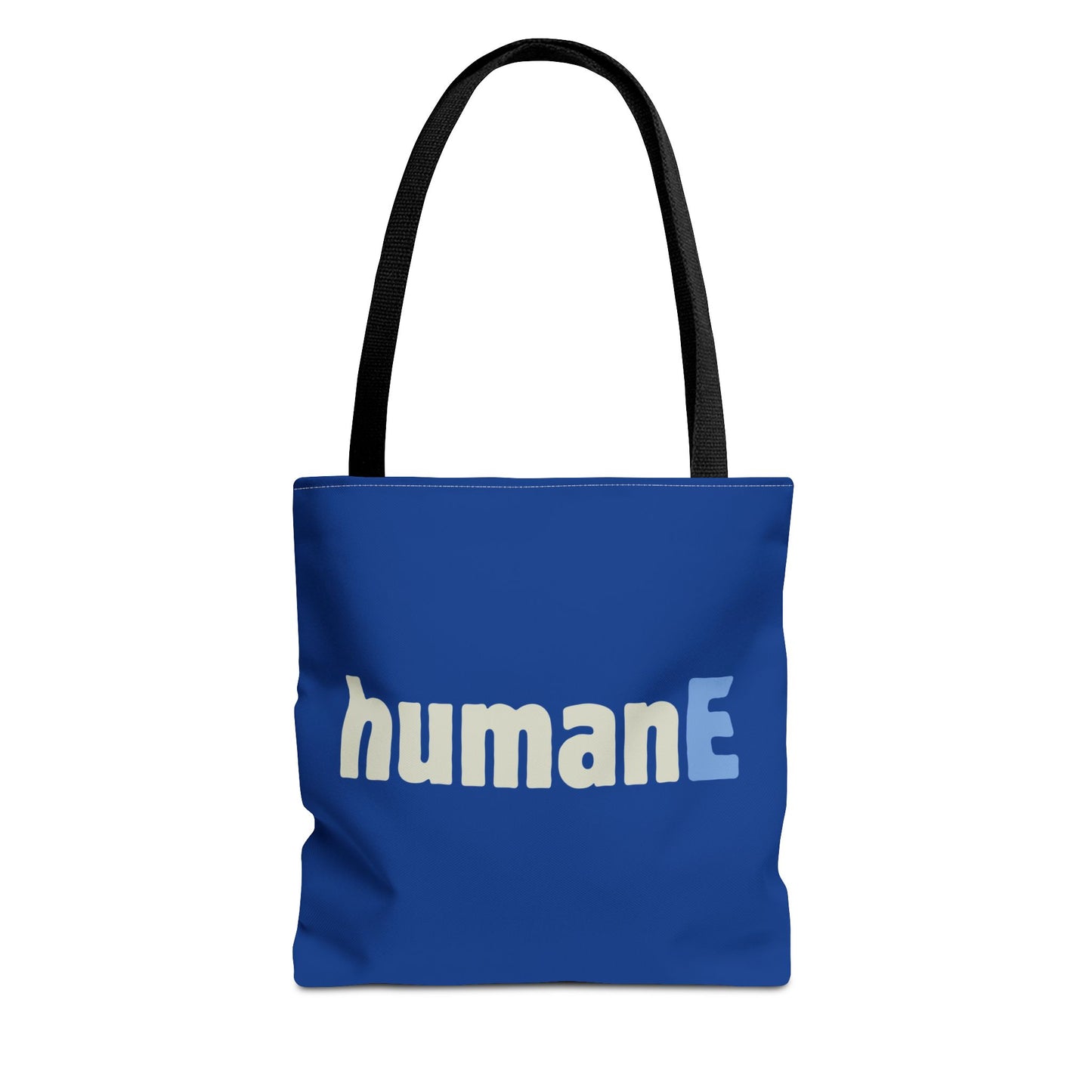 Tote Bag (Blue) | humanE | Design for Book Lovers, Students, Teachers, Gifts, Everyday Use