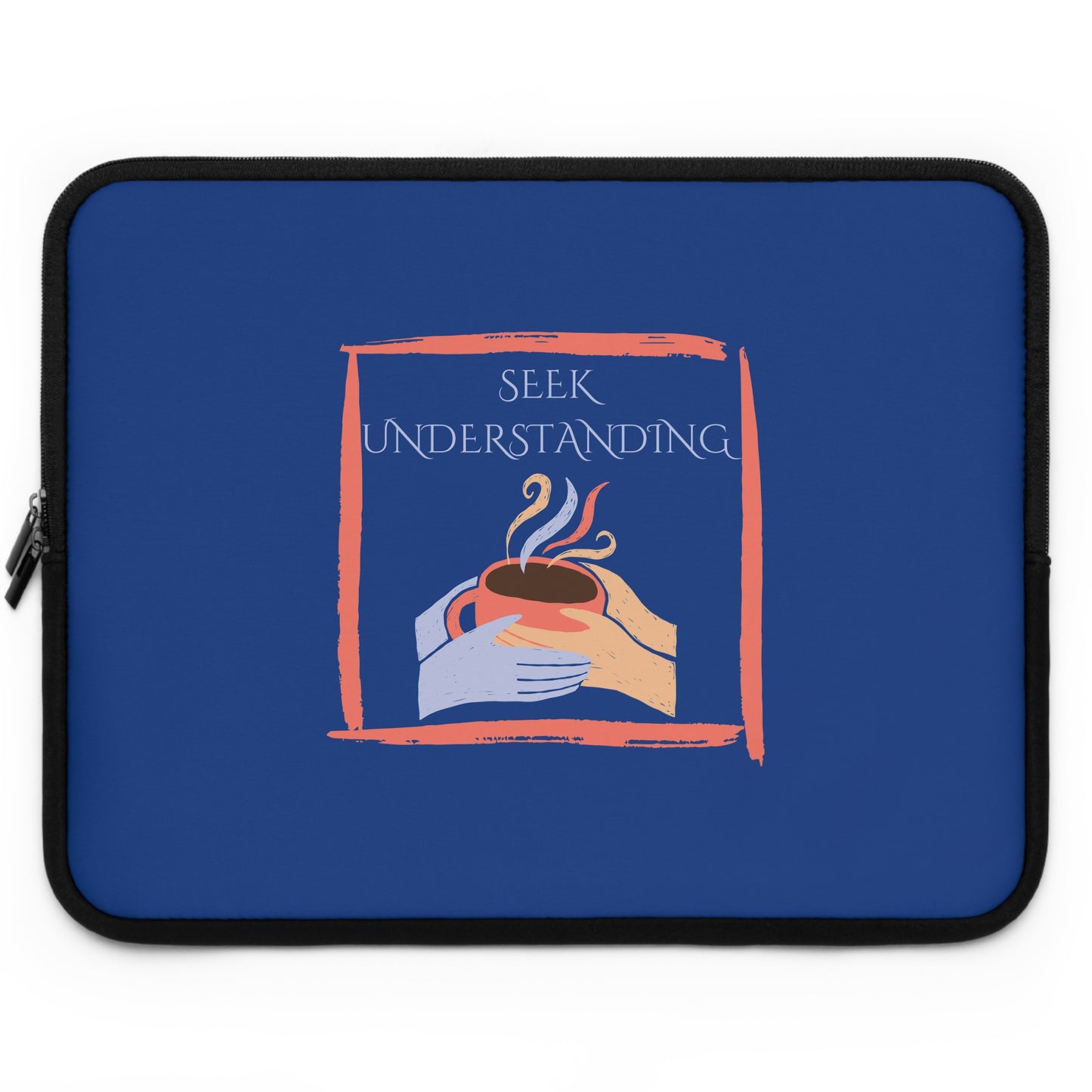 Laptop Sleeve (Blue) | Understanding | Stylish Tech Case, Gift for Students, Writers, Creatives, Gender-Neutral Design, Unique Laptop Pouch