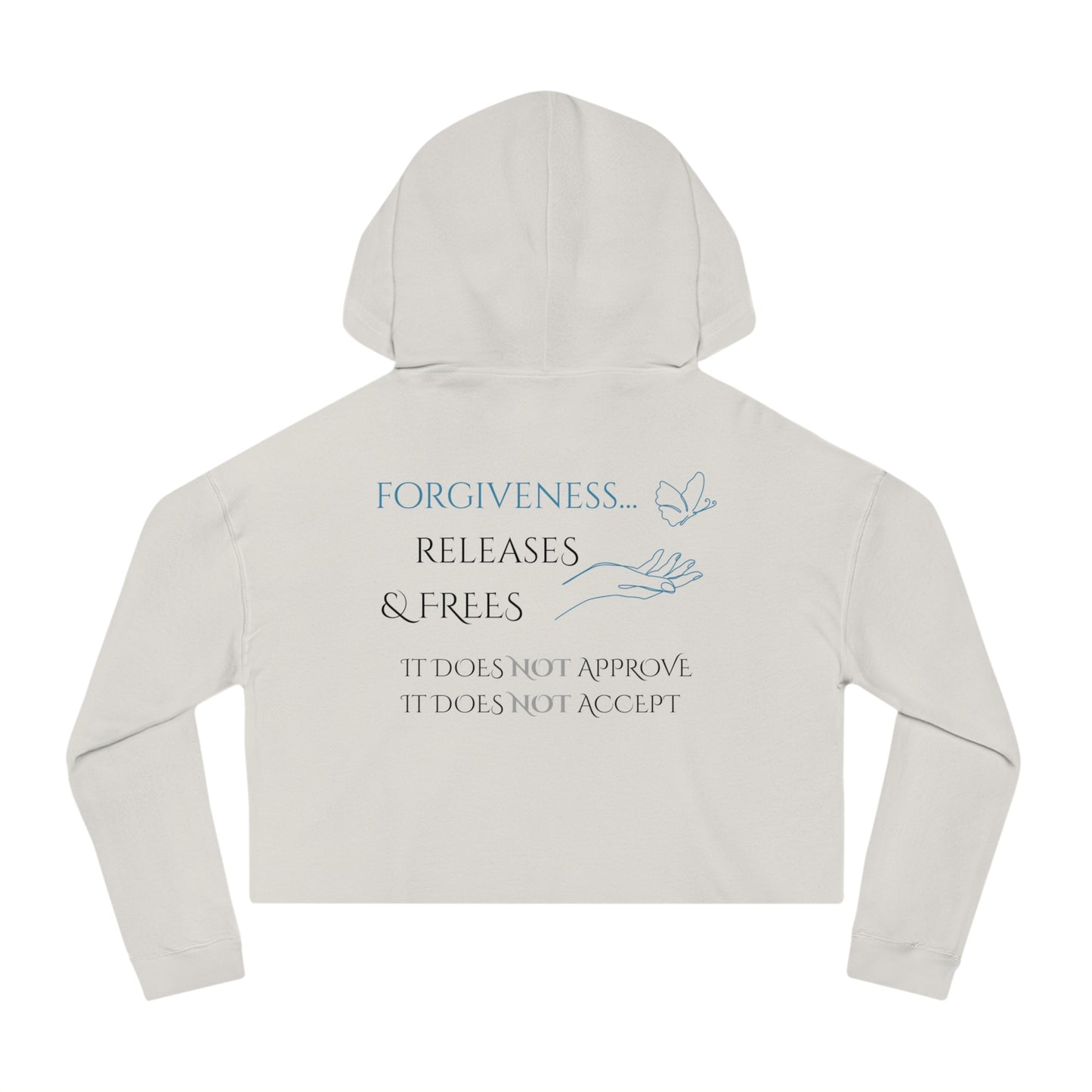 Women’s Cropped Hooded Sweatshirt | Forgiveness (Back print)