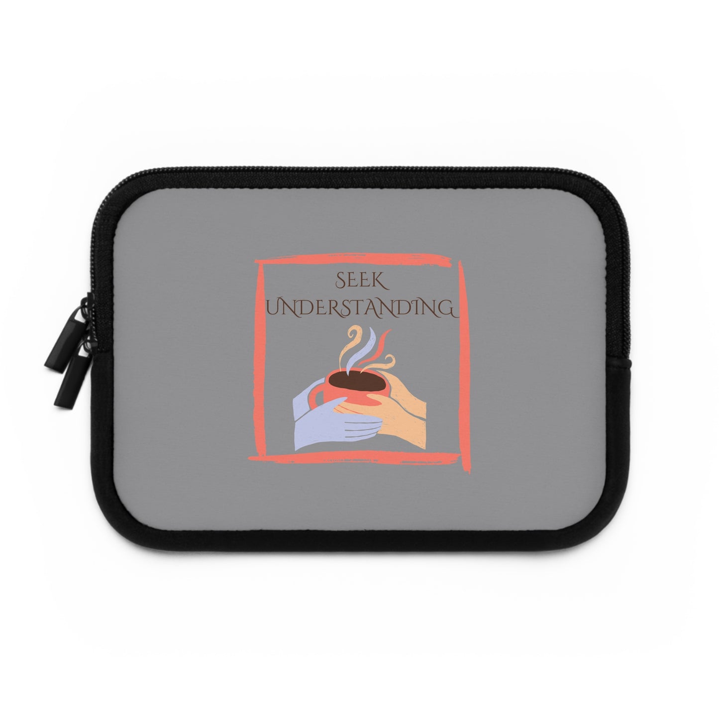 Laptop Sleeve (Grey) | Understanding | Stylish Tech Case, Gift for Students, Writers, Creatives, Gender-Neutral Design, Unique Laptop Pouch