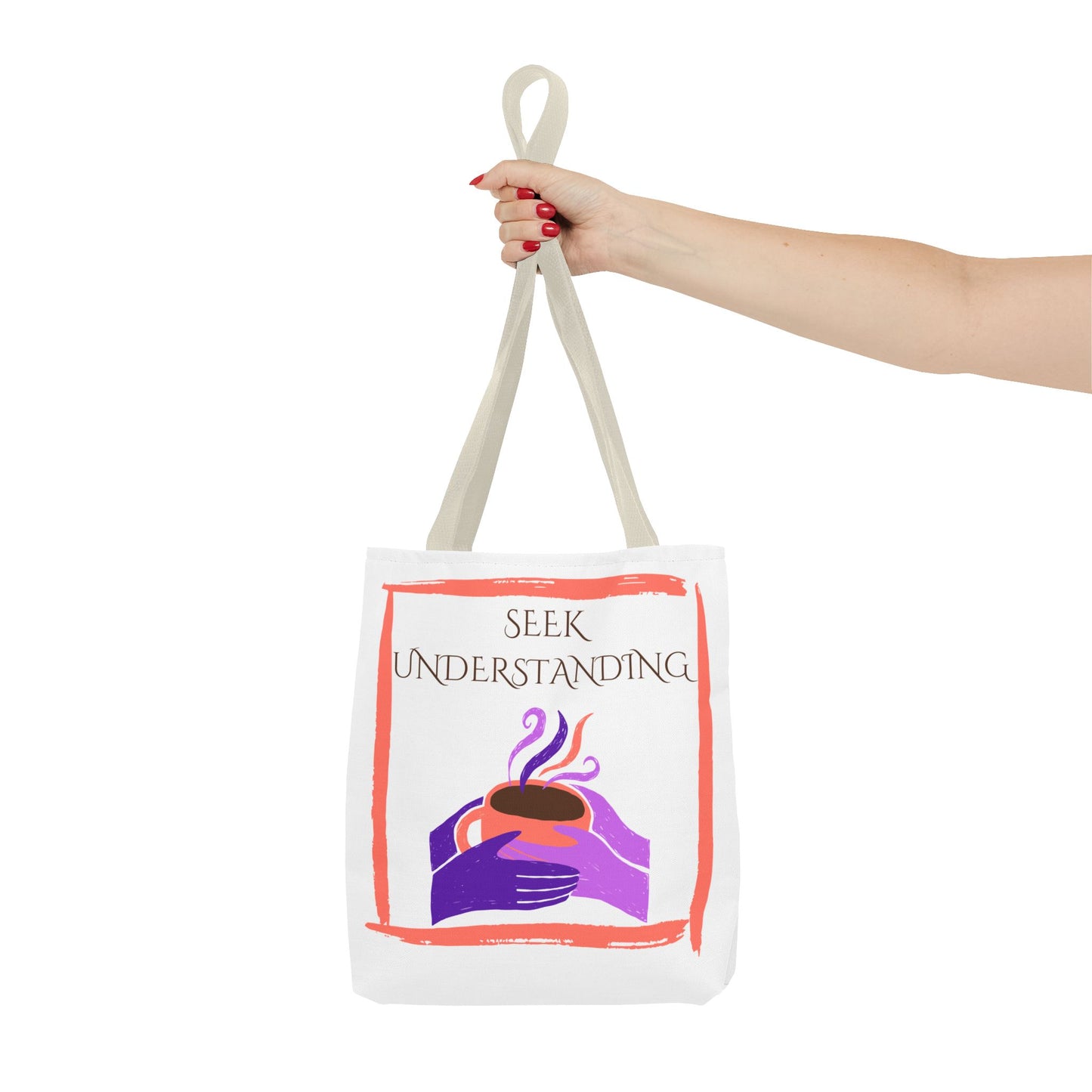 Tote Bag (White) | Understanding | Design for Book Lovers, Students, Teachers, Gifts, Everyday Use