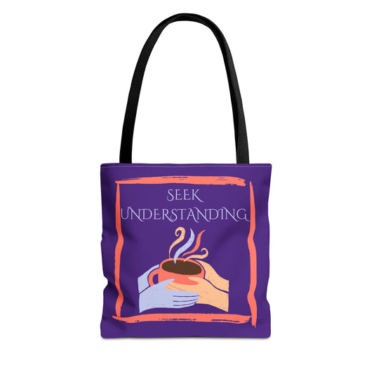 Tote Bag (Purple) | Understanding | Design for Book Lovers, Students, Teachers, Gifts, Everyday Use