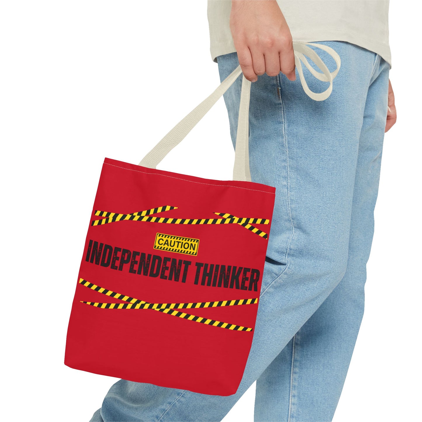 Tote Bag (Red) | Independent Thinker | Design for Book Lovers, Students, Teachers, Gifts, Everyday Use