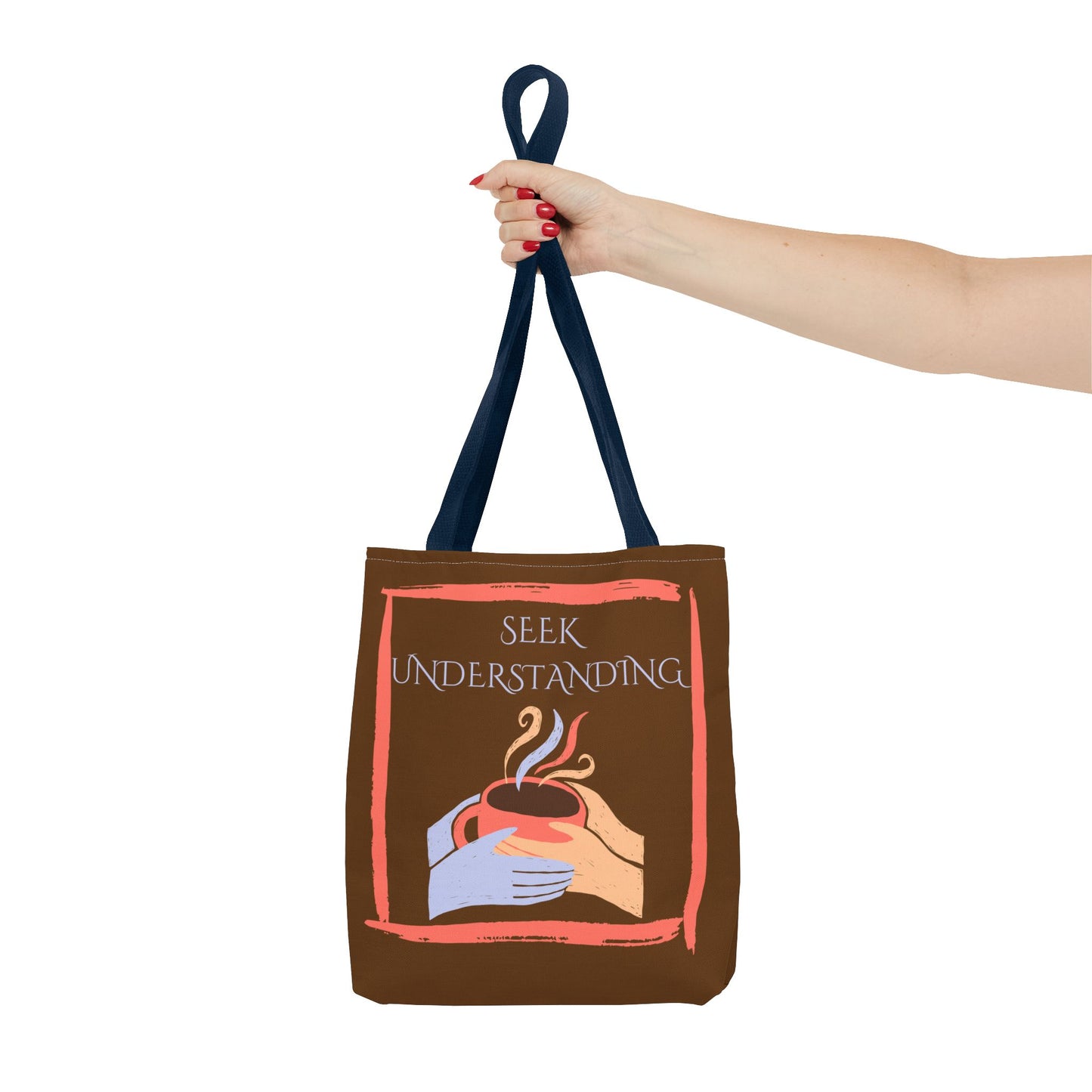 Tote Bag (Brown) | Understanding | Design for Book Lovers, Students, Teachers, Gifts, Everyday Use