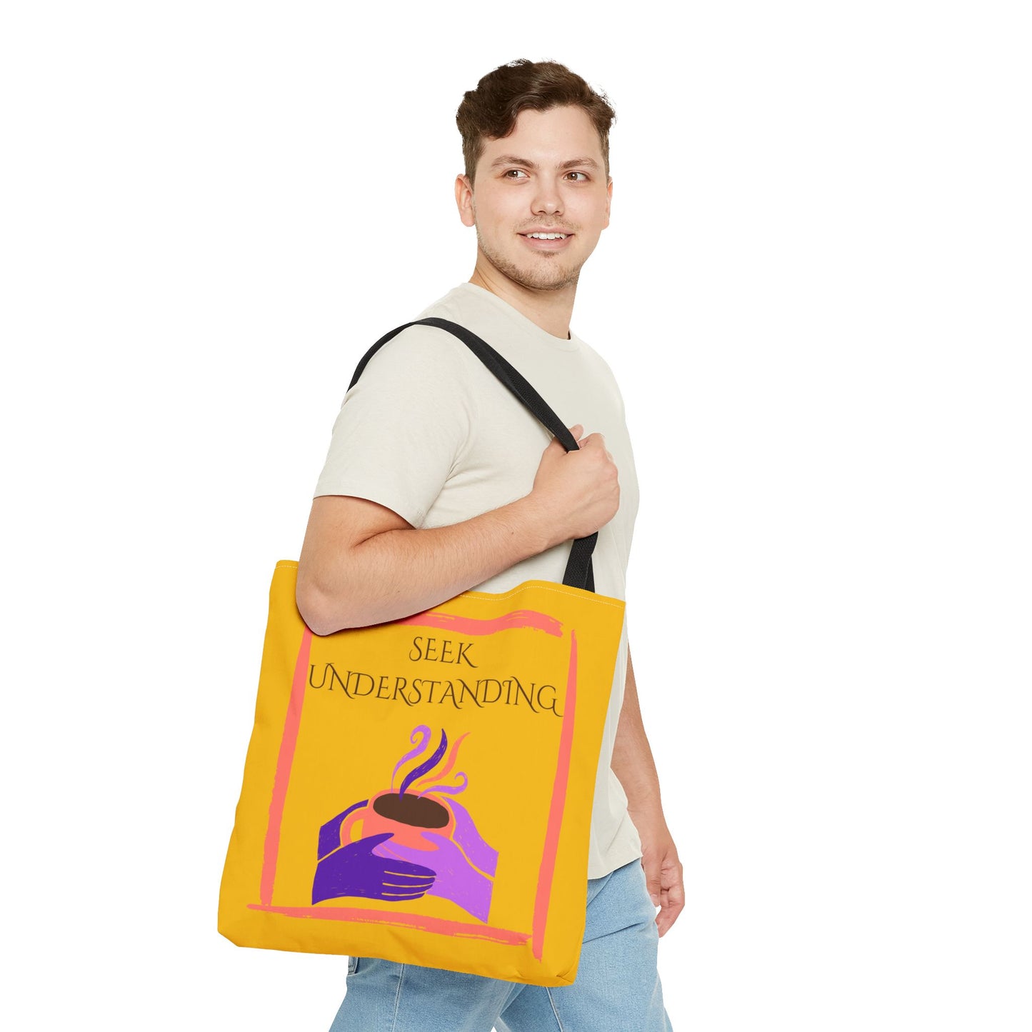 Tote Bag (Yellow) | Understanding | Design for Book Lovers, Students, Teachers, Gifts, Everyday Use