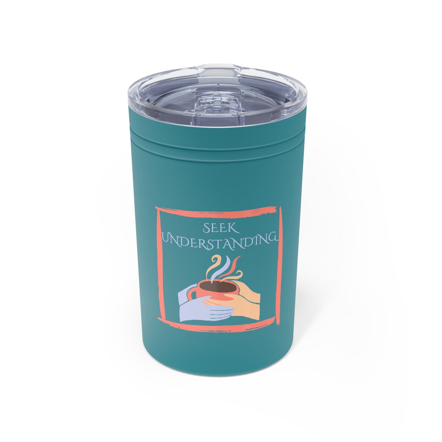 Tumbler (white, grey, turquoise) - Insulated Cup for Travel, Gifts, School, Adventurous, Inspirational, Outdoor Fun | Understanding