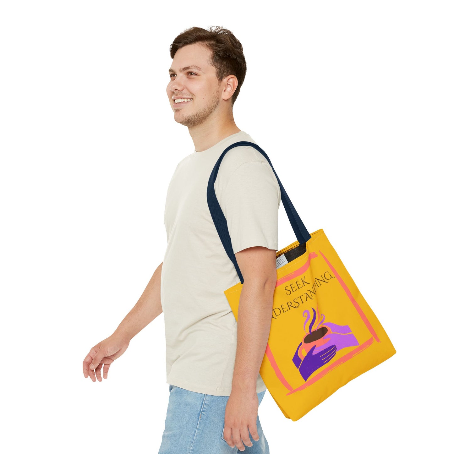 Tote Bag (Yellow) | Understanding | Design for Book Lovers, Students, Teachers, Gifts, Everyday Use