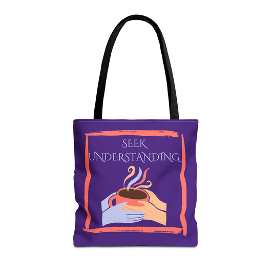 Tote Bag (Purple) | Understanding | Design for Book Lovers, Students, Teachers, Gifts, Everyday Use