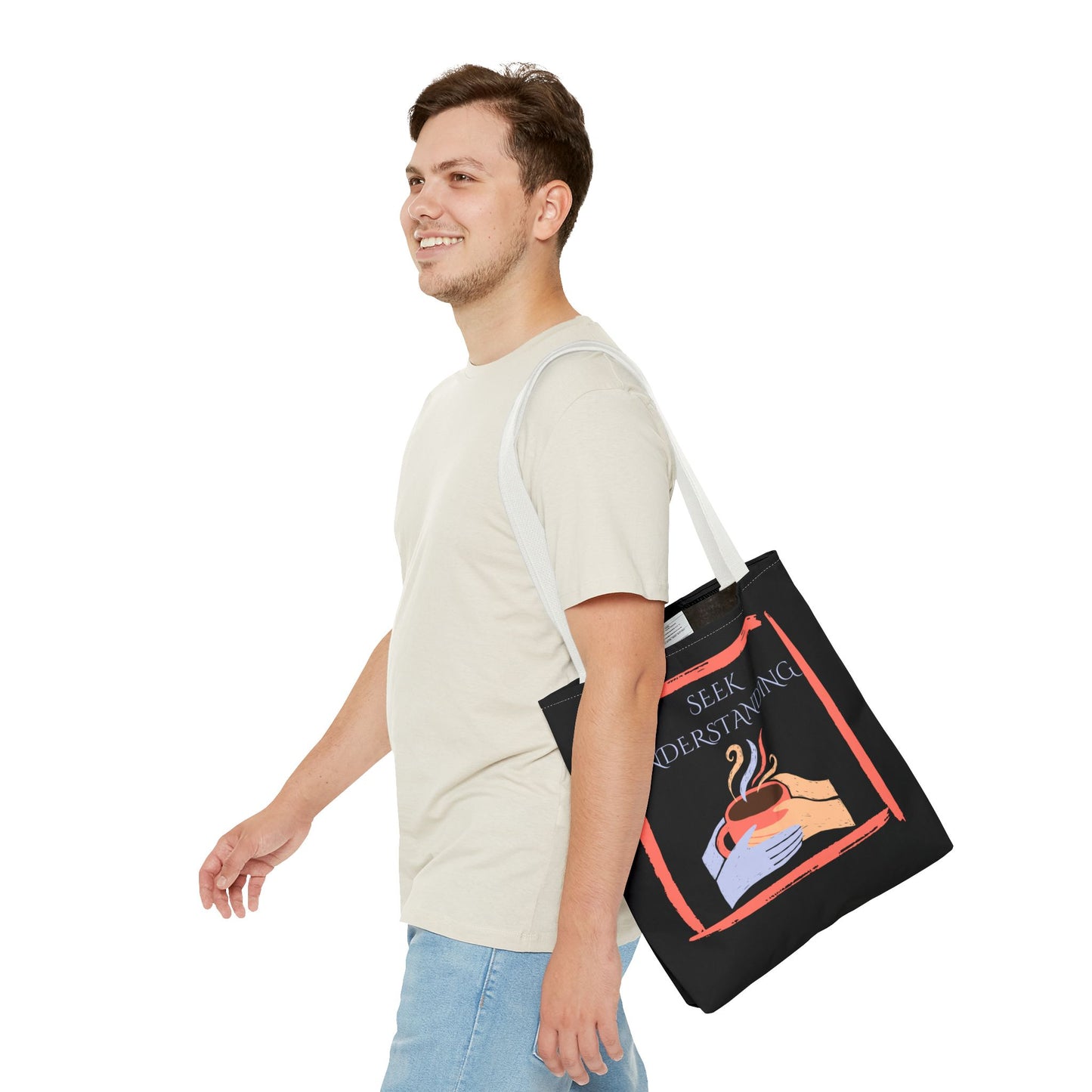 Tote Bag (Black) | Understanding | Design for Book Lovers, Students, Teachers, Gifts, Everyday Use