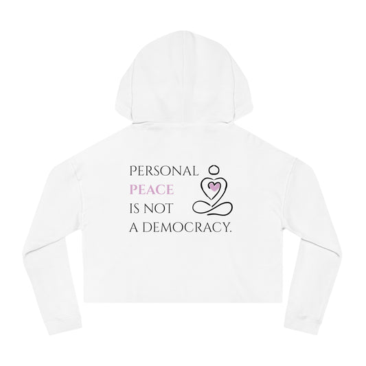 Women’s Cropped Hooded Sweatshirt | Peace (Back print)