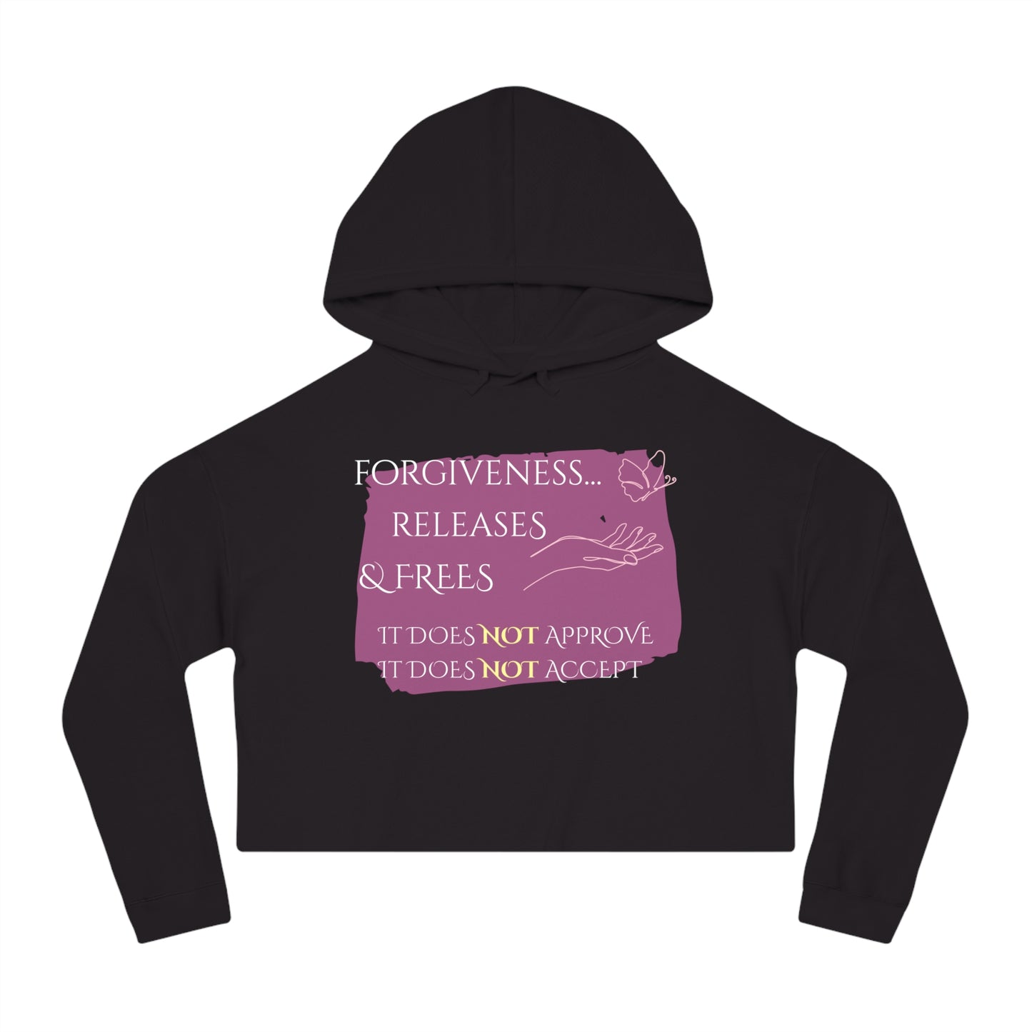 Women’s Cropped Hooded Sweatshirt | Forgiveness (Front print)