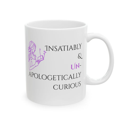 Ceramic Mug, 11oz, both sides | Insatiably Curious