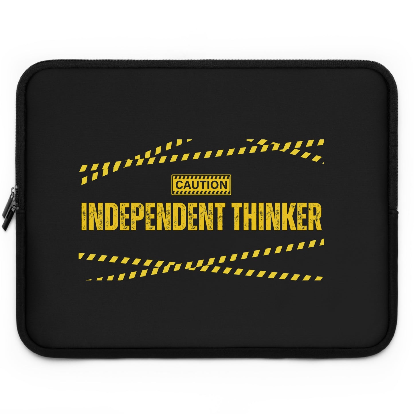 Laptop Sleeve (Black) | Independent Thinker | Stylish Tech Case, Gift for Students, Writers, Creatives, Gender-Neutral Design, Unique Laptop Pouch