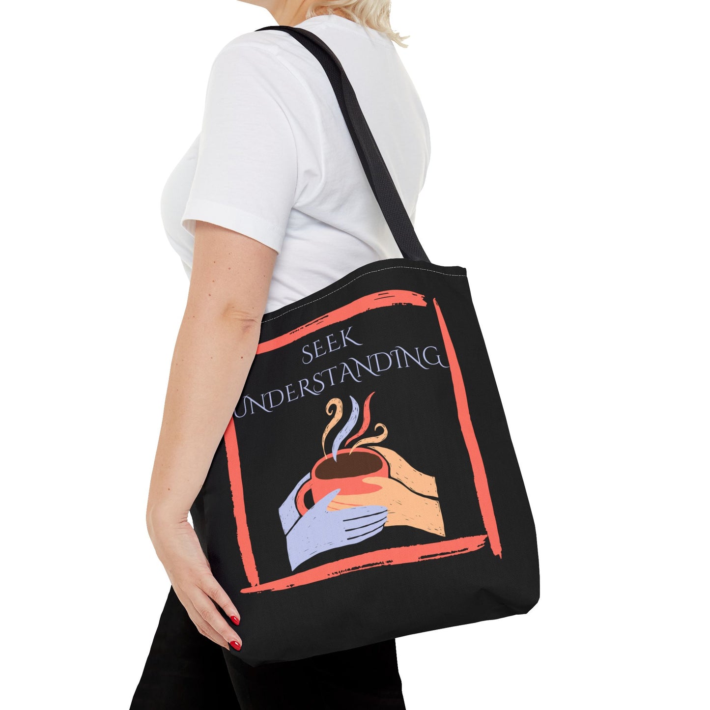 Tote Bag (Black) | Understanding | Design for Book Lovers, Students, Teachers, Gifts, Everyday Use
