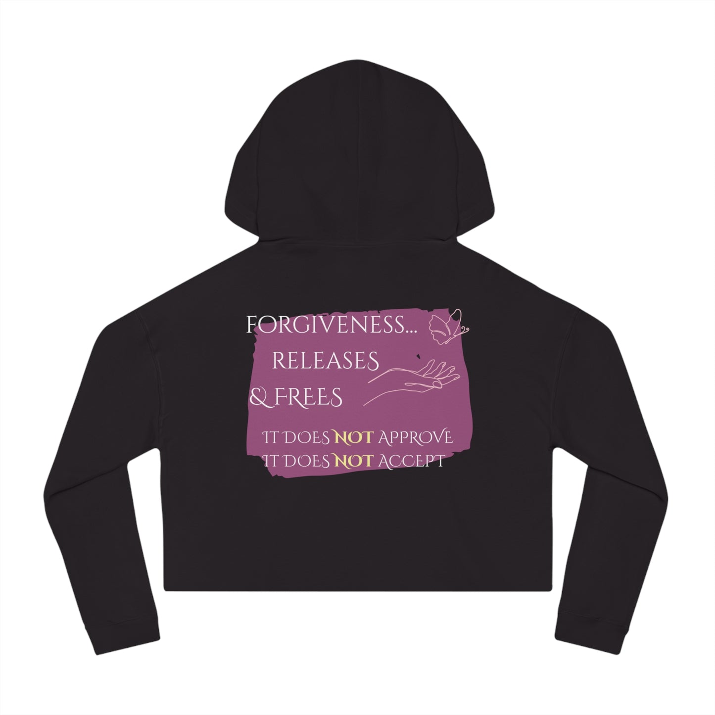 Women’s Cropped Hooded Sweatshirt | Forgiveness (Back print)