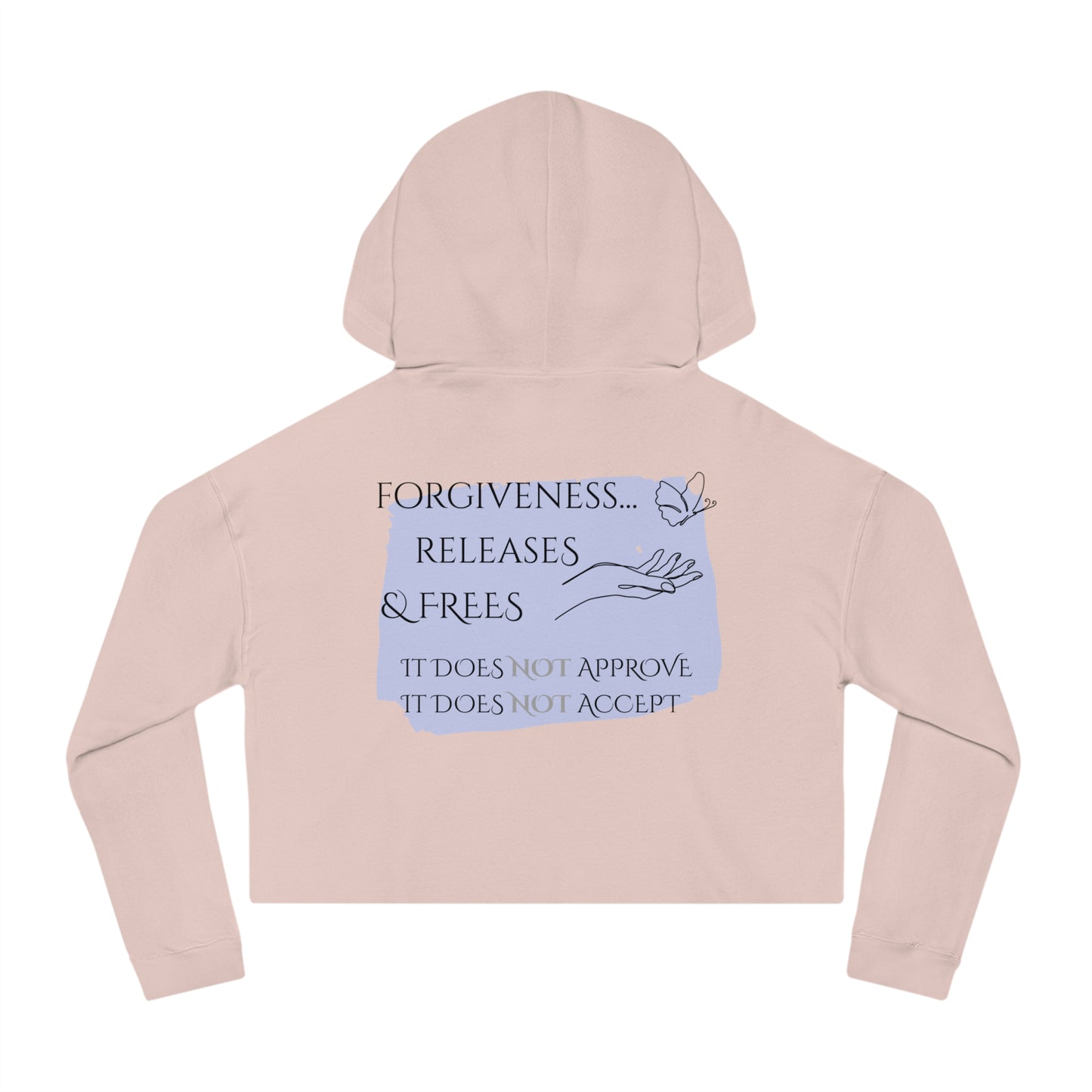 Women’s Cropped Hooded Sweatshirt | Forgiveness (Back print)