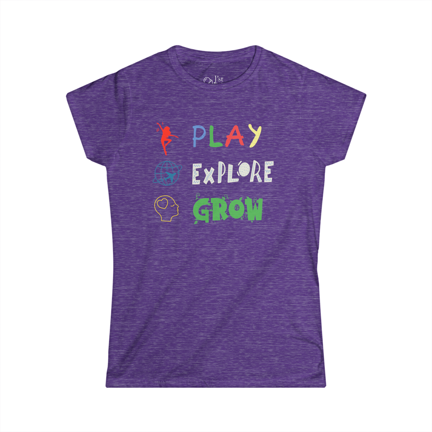Women's Graphic T-Shirt | Play Explore Grow | Casual Everyday Wear