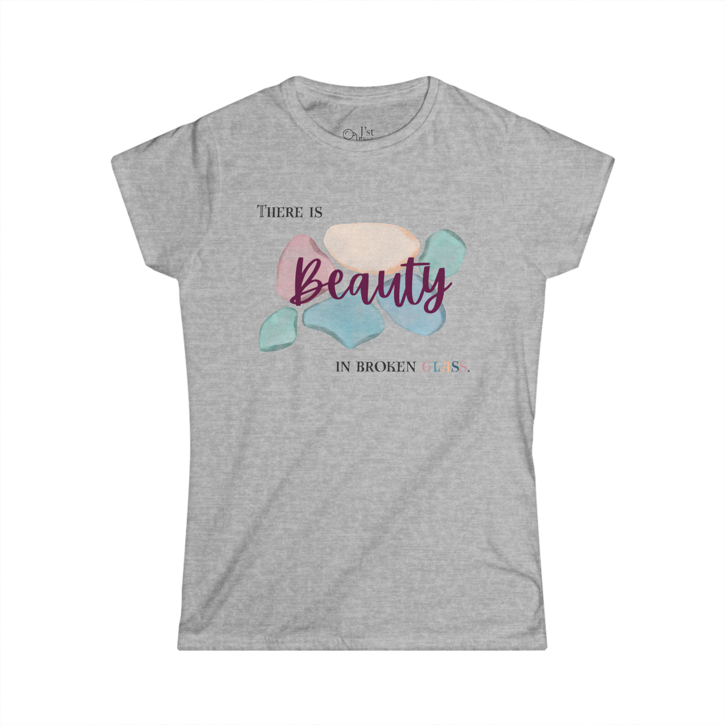 Women's Graphic T-Shirt | Beauty in Broken Glass | Casual Everyday Wear