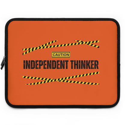 Laptop Sleeve (Orange) | Independent Thinker | Stylish Tech Case, Gift for Students, Writers, Creatives, Gender-Neutral Design, Unique Laptop Pouch