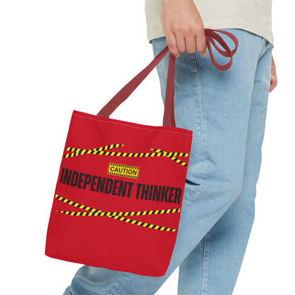Tote Bag (Red) | Independent Thinker | Design for Book Lovers, Students, Teachers, Gifts, Everyday Use