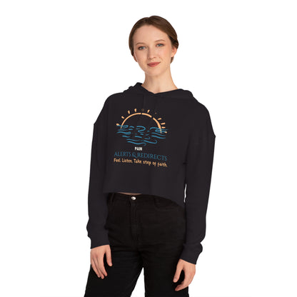 Women’s Cropped Hooded Sweatshirt | Redirect (Front print)