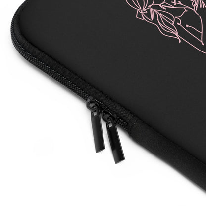 Laptop Sleeve (Black) | Insatiably Curious | Stylish Tech Case, Gift for Students, Writers, Creatives, Unique Laptop Pouch