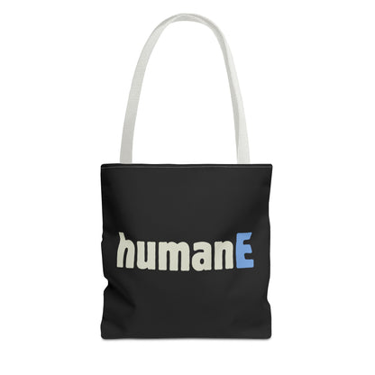 Tote Bag (Black) | humanE | Design for Book Lovers, Students, Teachers, Gifts, Everyday Use