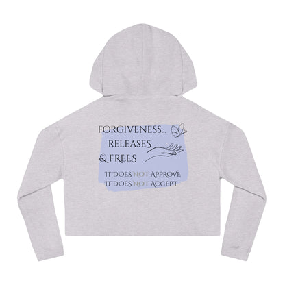 Women’s Cropped Hooded Sweatshirt | Forgiveness (Back print)