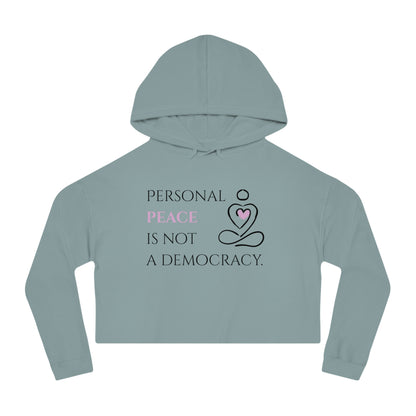 Women’s Cropped Hooded Sweatshirt | Peace (Front print)