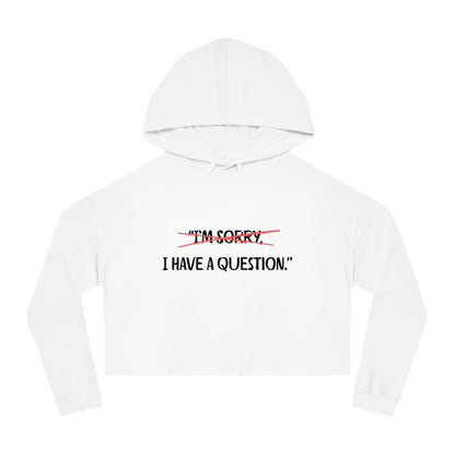 Women’s Cropped Hooded Sweatshirt | Question (Front print)