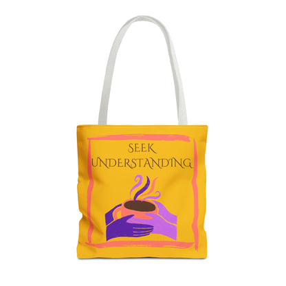 Tote Bag (Yellow) | Understanding | Design for Book Lovers, Students, Teachers, Gifts, Everyday Use
