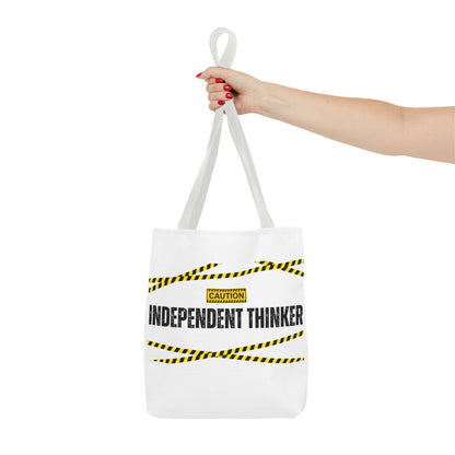 Tote Bag (White) | Independent Thinker | Design for Book Lovers, Students, Teachers, Gifts, Everyday Use
