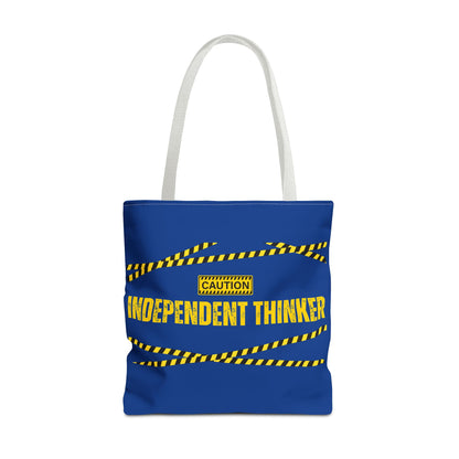 Tote Bag (Blue) | Independent Thinker | Design for Book Lovers, Students, Teachers, Gifts, Everyday Use