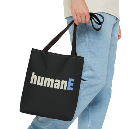 Tote Bag (Black) | humanE | Design for Book Lovers, Students, Teachers, Gifts, Everyday Use