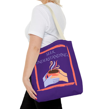 Tote Bag (Purple) | Understanding | Design for Book Lovers, Students, Teachers, Gifts, Everyday Use