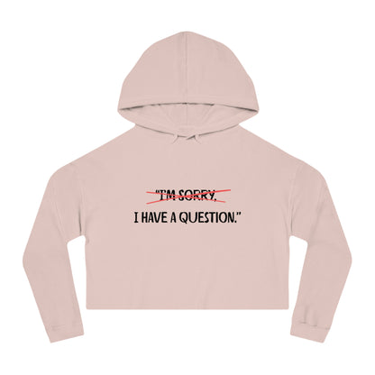 Women’s Cropped Hooded Sweatshirt | Question (Front print)