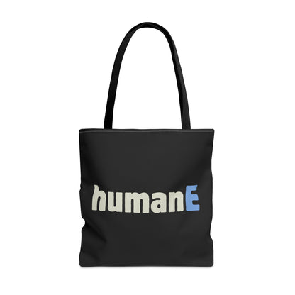 Tote Bag (Black) | humanE | Design for Book Lovers, Students, Teachers, Gifts, Everyday Use