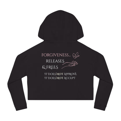 Women’s Cropped Hooded Sweatshirt | Forgiveness (Back print)