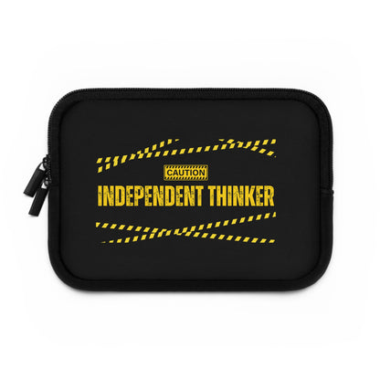 Laptop Sleeve (Black) | Independent Thinker | Stylish Tech Case, Gift for Students, Writers, Creatives, Gender-Neutral Design, Unique Laptop Pouch