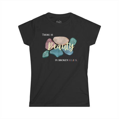 Women's Graphic T-Shirt | Beauty in Broken Glass | Casual Everyday Wear