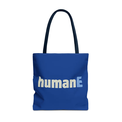 Tote Bag (Blue) | humanE | Design for Book Lovers, Students, Teachers, Gifts, Everyday Use