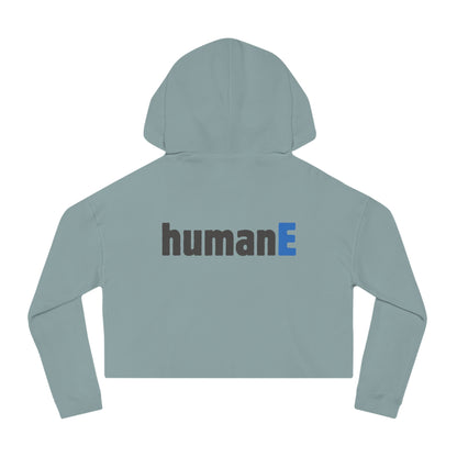 Women’s Cropped Hooded Sweatshirt | humanE (Back print)