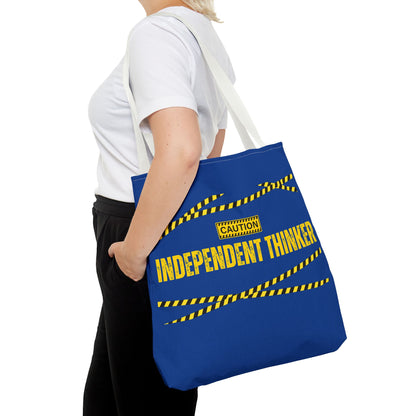 Tote Bag (Blue) | Independent Thinker | Design for Book Lovers, Students, Teachers, Gifts, Everyday Use