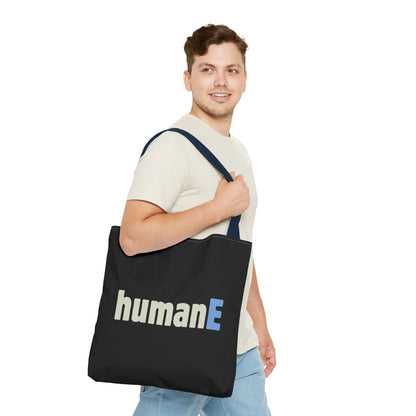 Tote Bag (Black) | humanE | Design for Book Lovers, Students, Teachers, Gifts, Everyday Use