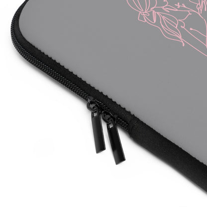 Laptop Sleeve (Grey) | Insatiably Curious | Stylish Tech Case, Gift for Students, Writers, Creatives, Unique Laptop Pouch