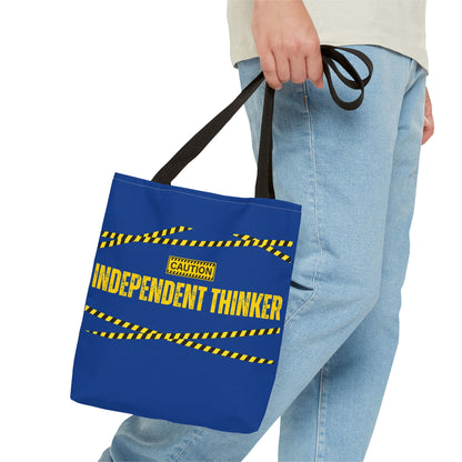 Tote Bag (Blue) | Independent Thinker | Design for Book Lovers, Students, Teachers, Gifts, Everyday Use