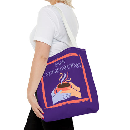 Tote Bag (Purple) | Understanding | Design for Book Lovers, Students, Teachers, Gifts, Everyday Use